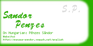 sandor penzes business card